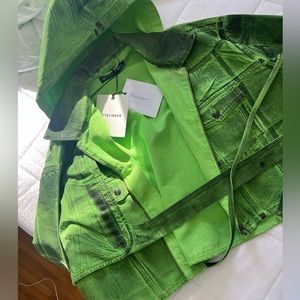 Ottolinger Green Cropped Denim Jacket